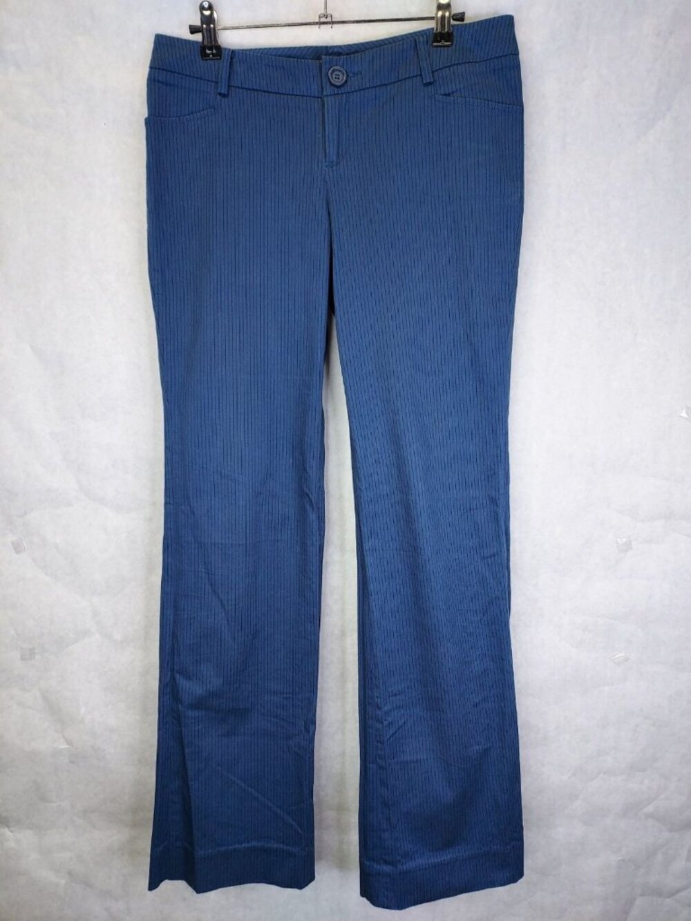 Kuhle Femme Trouser Women 27 x31 Flare Leg Pant Flat Front Low Rise Striped Twee